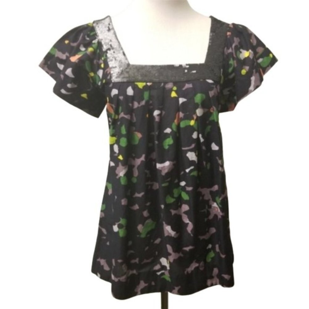 French Connection Paint Splat Sequin Trim size 0 (N29)